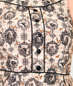 Retrolicious Plus Size Cream & Bird Print Cotton Elizabeth Dress