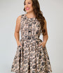 Retrolicious Cream & Bird Print Cotton Elizabeth Dress