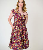 Harry Potter x Unique Vintage Burgundy Magical Creatures Swing Dress