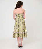 Harry Potter x Unique Vintage Green Herbology Sweetheart Swing Dress