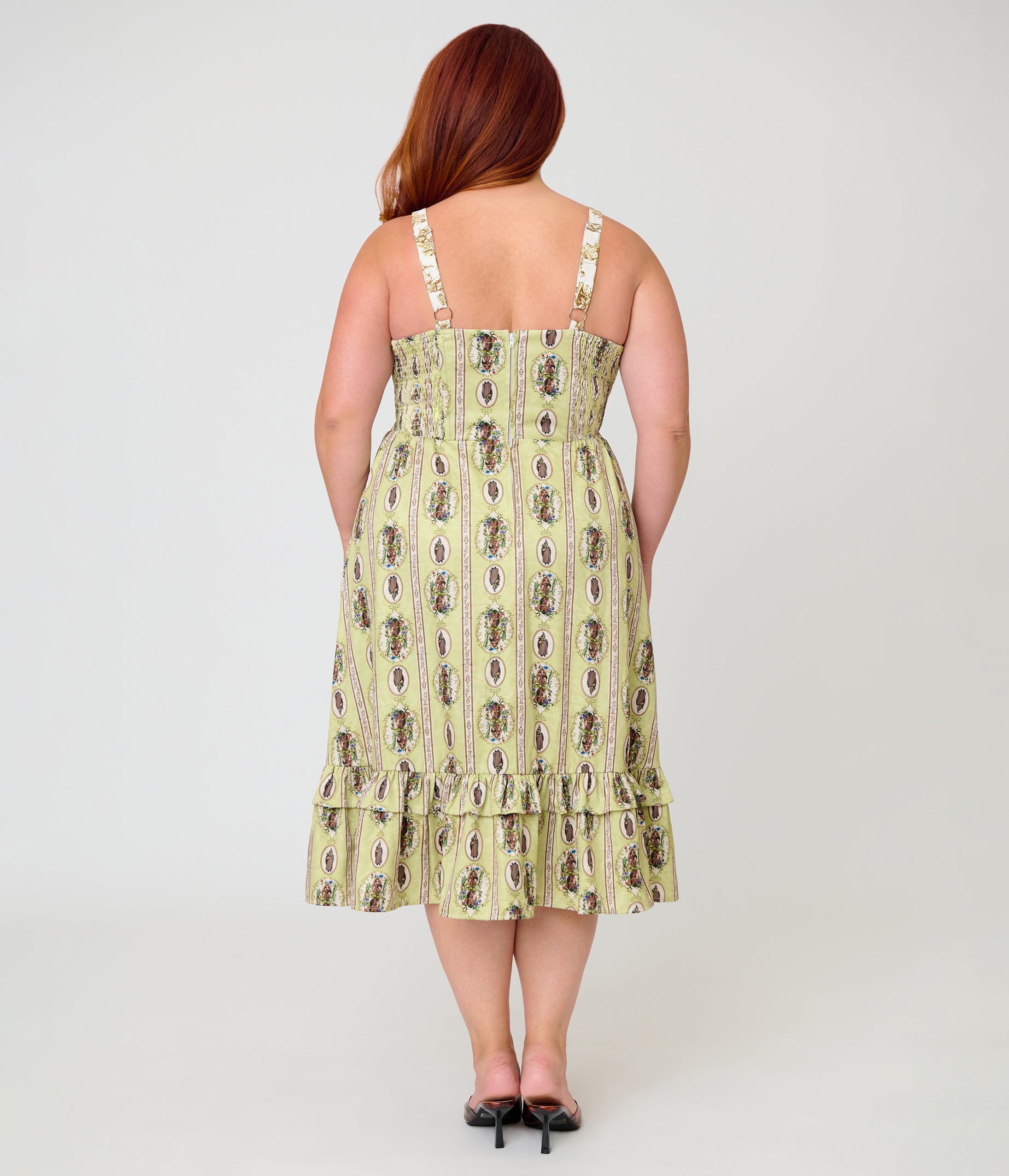 Harry Potter x Unique Vintage Plus Size Green Herbology Sweetheart Swing Dress