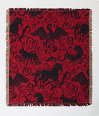 Harry Potter x Unique Vintage Burgundy Patronus Fringe Blanket