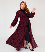 Harry Potter x Unique Vintage Plus Size Burgundy Dark Mark Starlet Duster