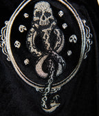 Harry Potter x Unique Vintage Plus Size Black Dark Mark Velvet Hooded Maxi Dress