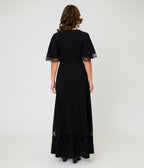 Smak Parlour Black Lace Inset Maxi Dress