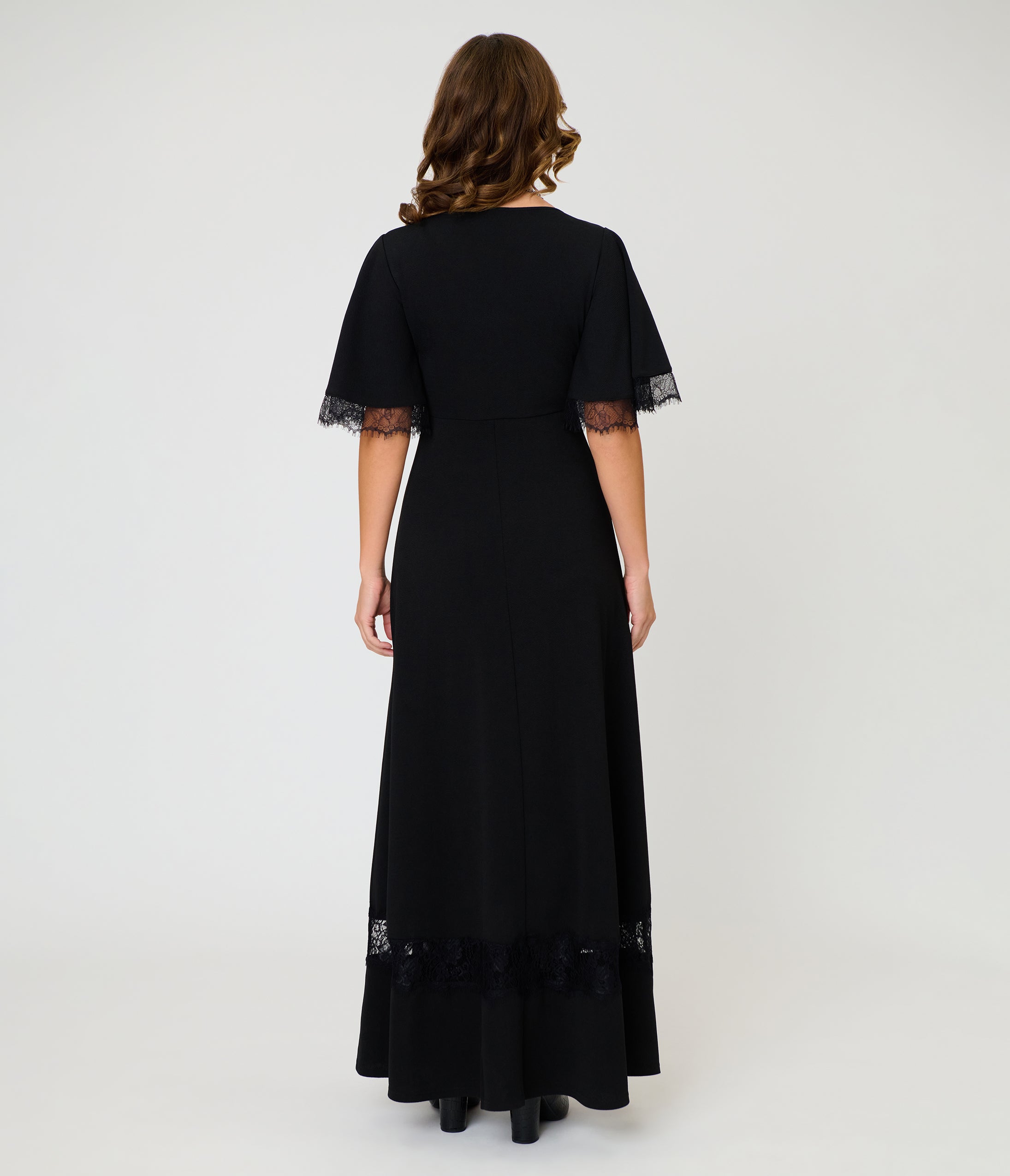 Smak Parlour Black Lace Inset Maxi Dress