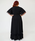 Smak Parlour Plus Size Black Lace Inset Maxi Dress