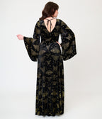 Smak Parlour Black & Gold Moth Print Stevie Maxi Dress