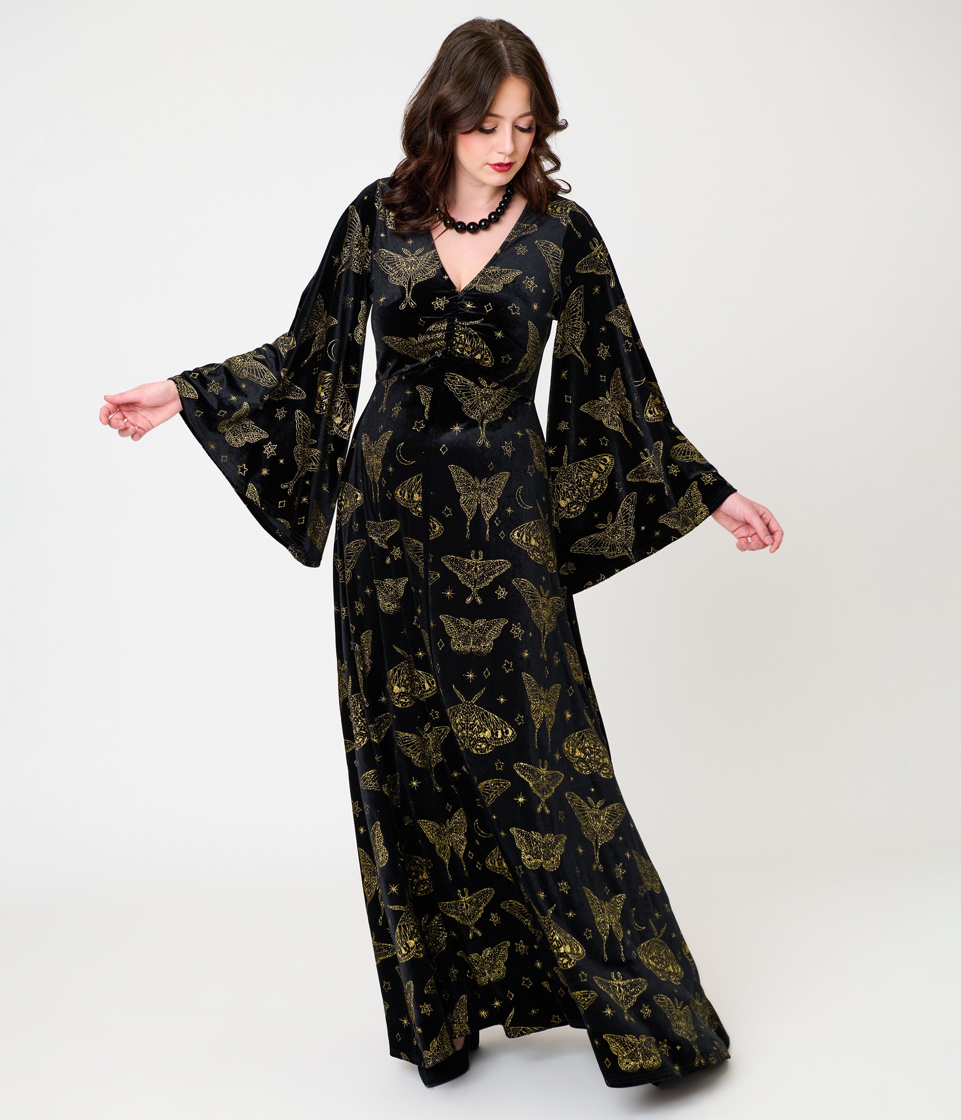 retro long dress Selena tie waist belt Retro 50s 60s Tea Length