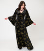 Smak Parlour Black & Gold Moth Print Stevie Maxi Dress