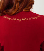 Harry Potter x Unique Vintage Plus Size Burgundy Hedwig Embroidered Cropped Cardigan