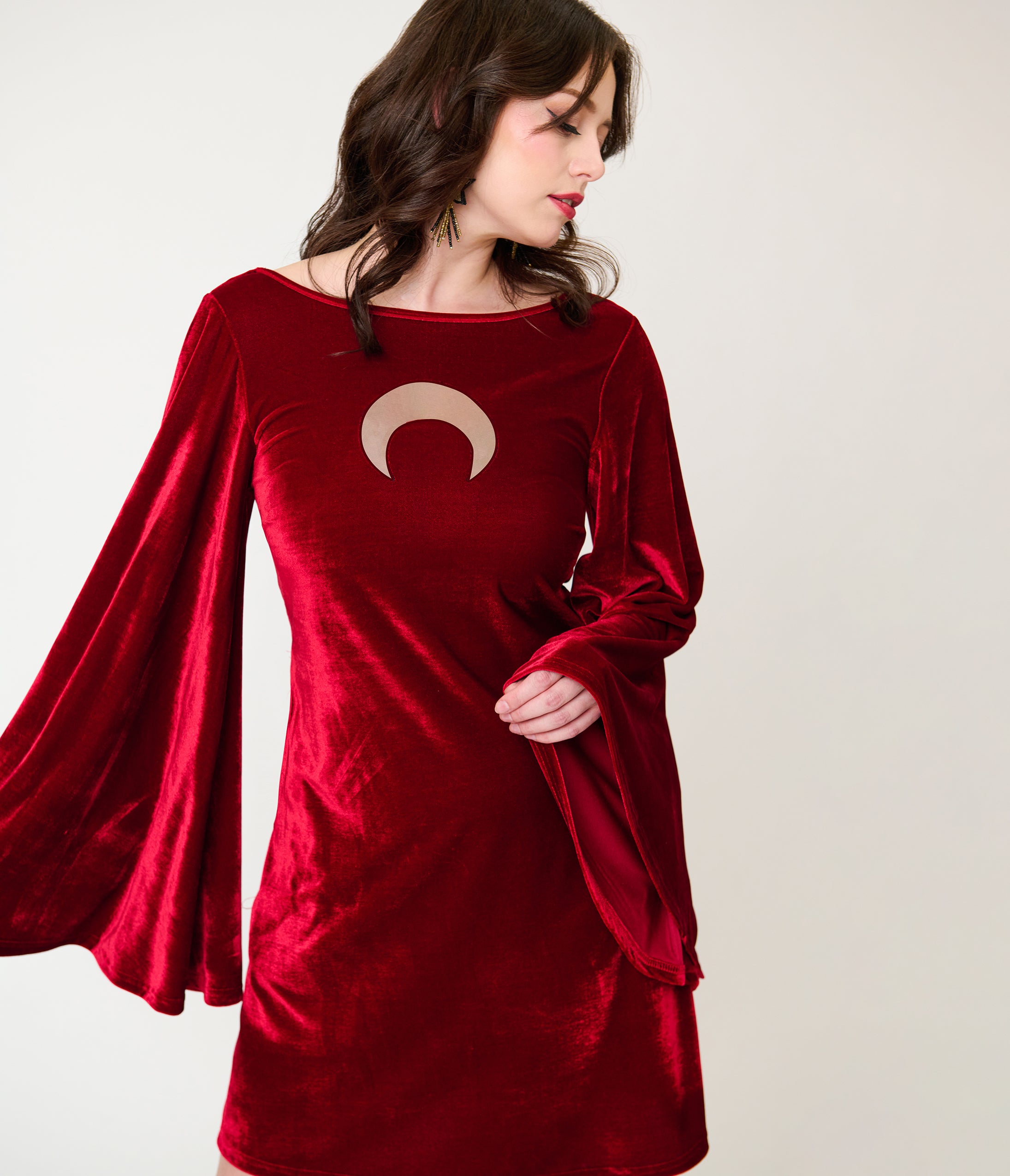 burgundy velvet mini dress Spaghetti Straps Backless Sexy Short Homecoming US 8 / Burgundy The simplest things can become the prettiest Burgundy Velvet Long Sleeve Mini