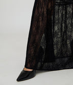 Unique Vintage Black Lace Tiered Maxi Skirt