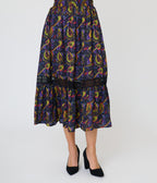 Unique Vintage Carnivorous Plants Tiered Midi Skirt