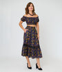 Unique Vintage Carnivorous Plants Tiered Midi Skirt