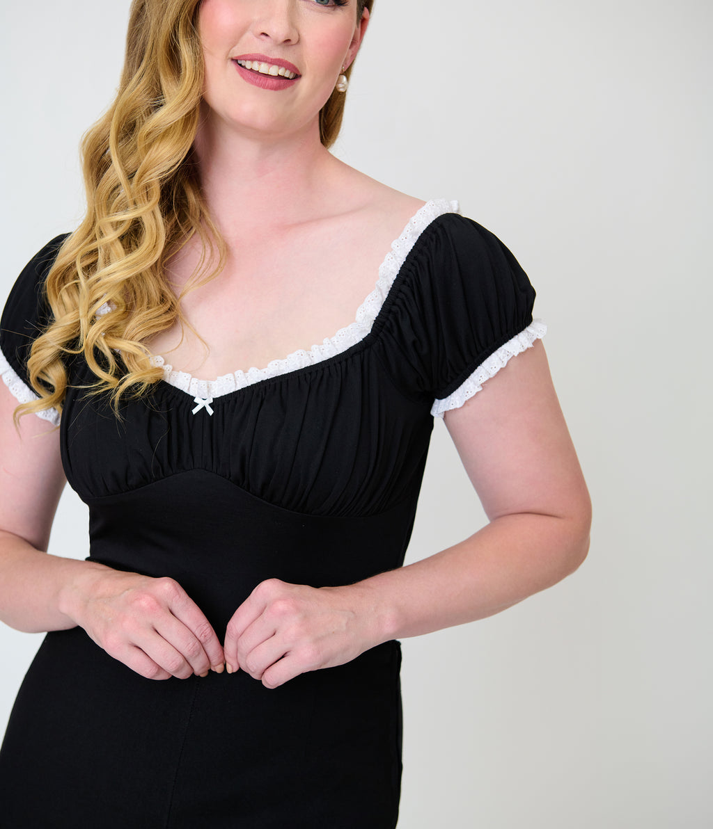 Unique Vintage Black Velvet Bernadette Top