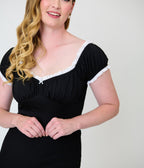 Unique Vintage Black Velvet Bernadette Top