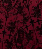 Unique Vintage Plus Size Burgundy Flocked Godet Maxi Dress