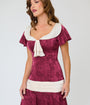 Unique Vintage Burgundy & Ivory Wilshire Flapper Dress