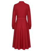 Banned Burgundy Belted Tiziana Midi Dress