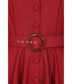 Banned Burgundy Belted Tiziana Midi Dress