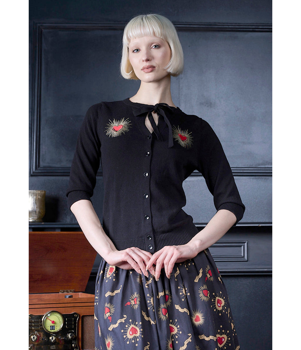 Banned Black True Love Heart Mia Cardigan