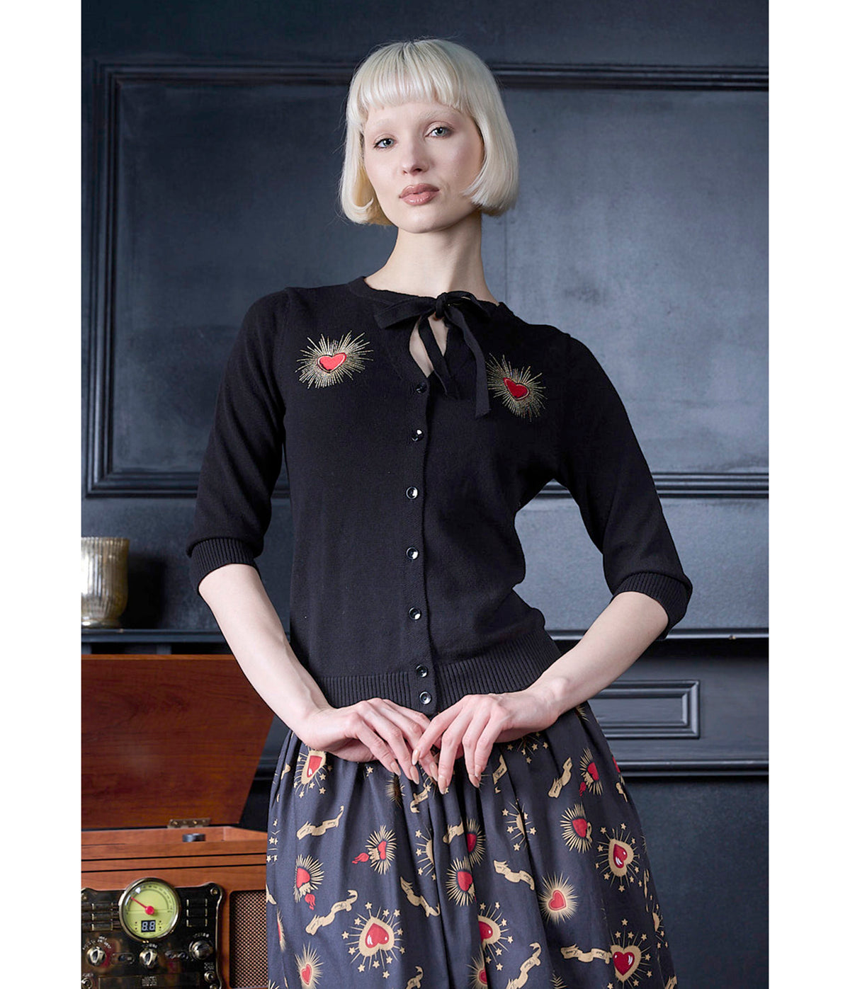 Banned Black True Love Heart Mia Cardigan