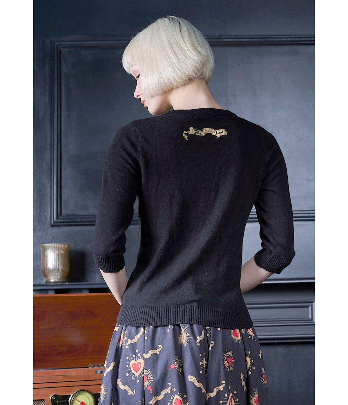 Banned Black True Love Heart Mia Cardigan