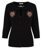 Banned Black True Love Heart Mia Cardigan