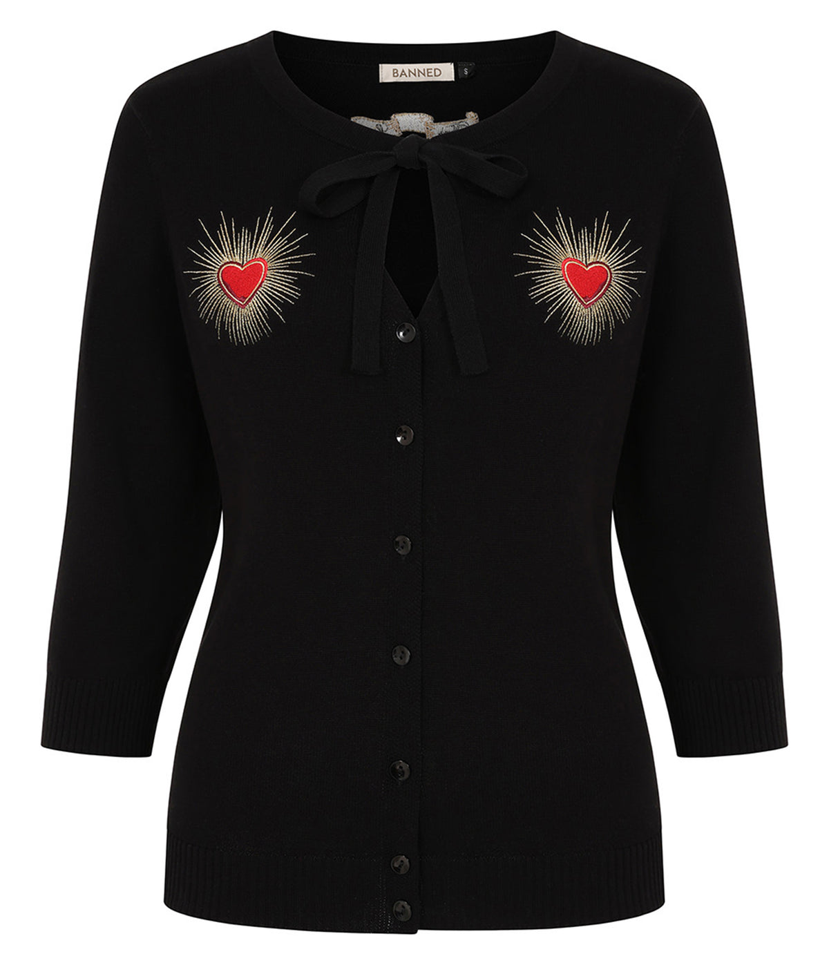 Banned Black True Love Heart Mia Cardigan