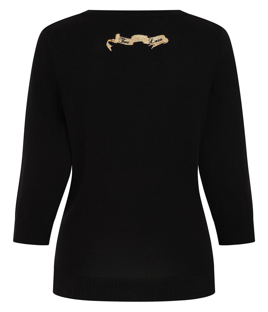 Banned Black True Love Heart Mia Cardigan