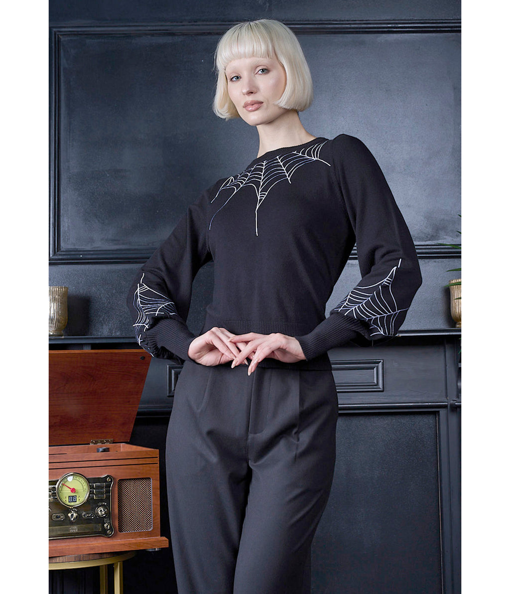Banned Black Spiderweb Carla Sweater