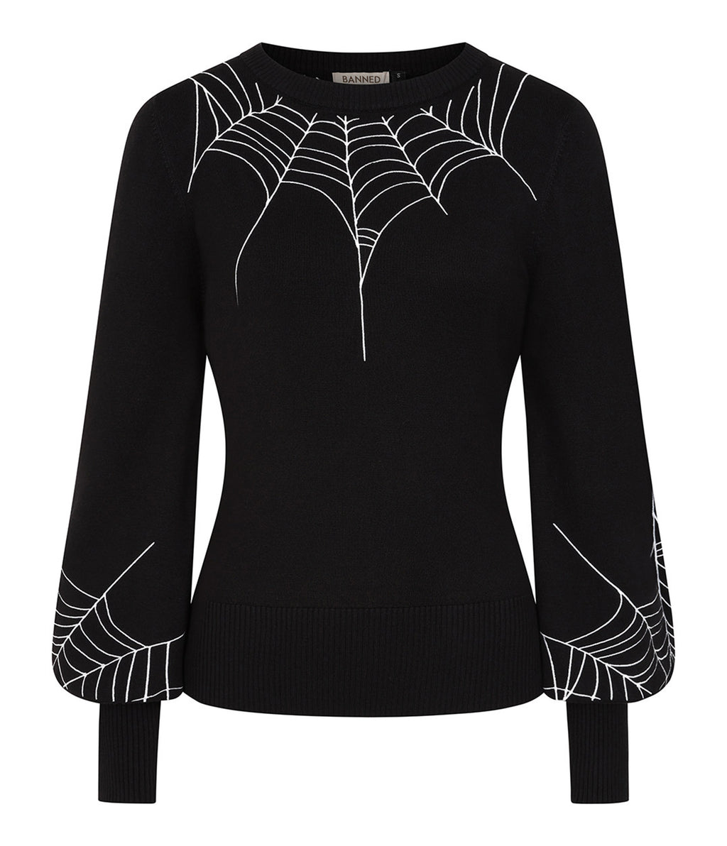 Banned Black Spiderweb Carla Sweater