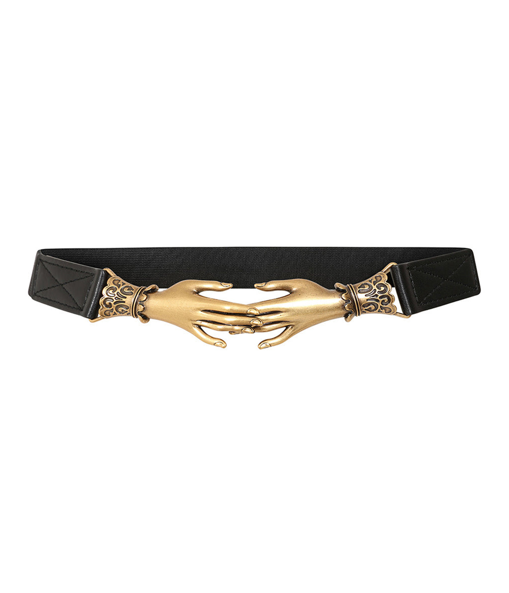 Banned Black & Gold Hand Clasp Gilded Embrace Belt