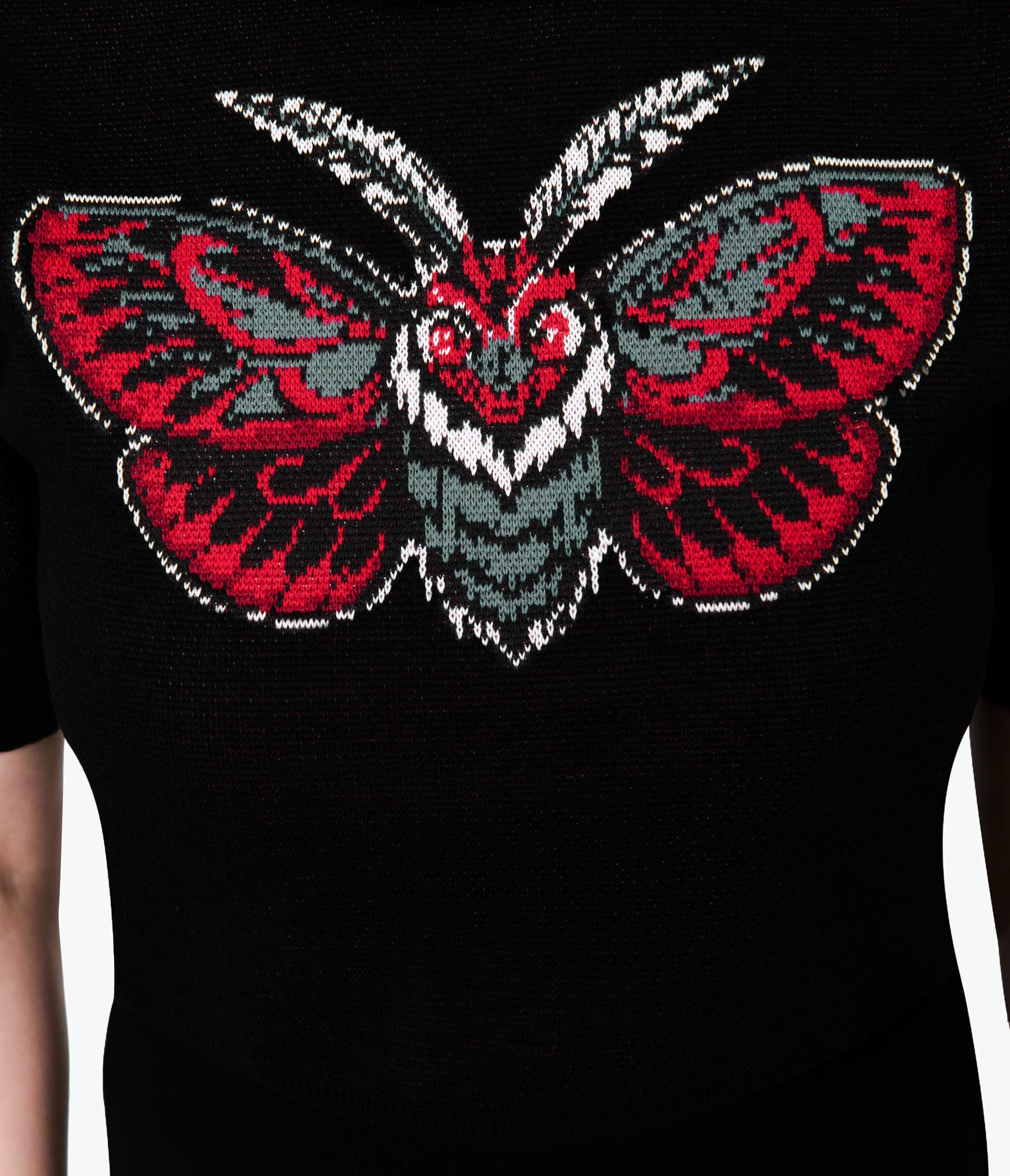 Unique Vintage Black Moth Embroidered Sweater