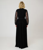 Unique Vintage Black Lace Hollywood Duster