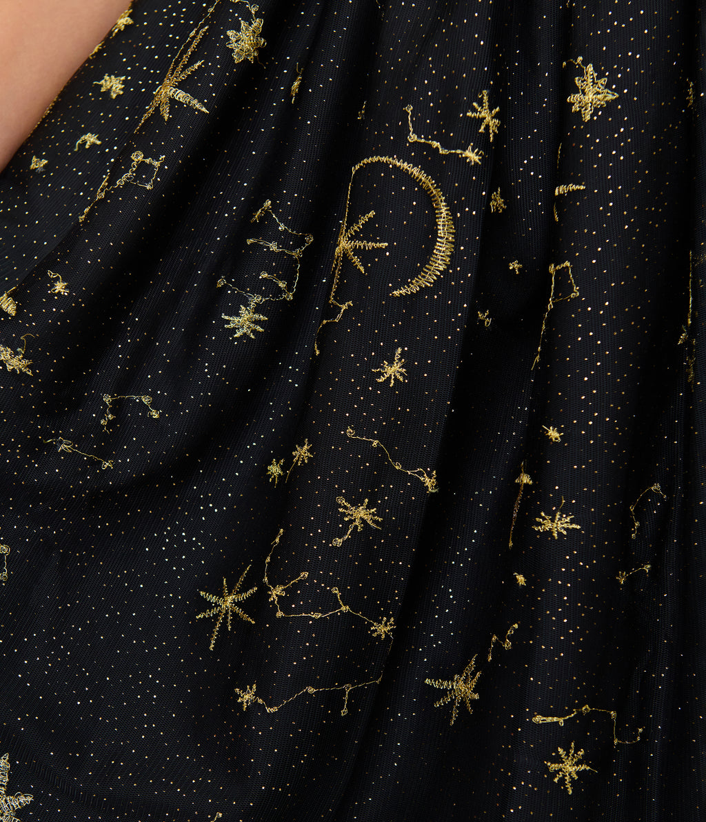 Magnolia Place Black Celestial Midori Swing Dress