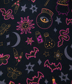Unique Vintage Plus Size Black Mystical Icons Poppy Flare Dress
