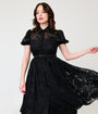Unique Vintage Black Lace Hollie Swing Dress