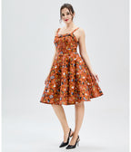 Orange Pumpkin Masquerade Kyla Swing Dress