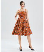Orange Pumpkin Masquerade Kyla Swing Dress