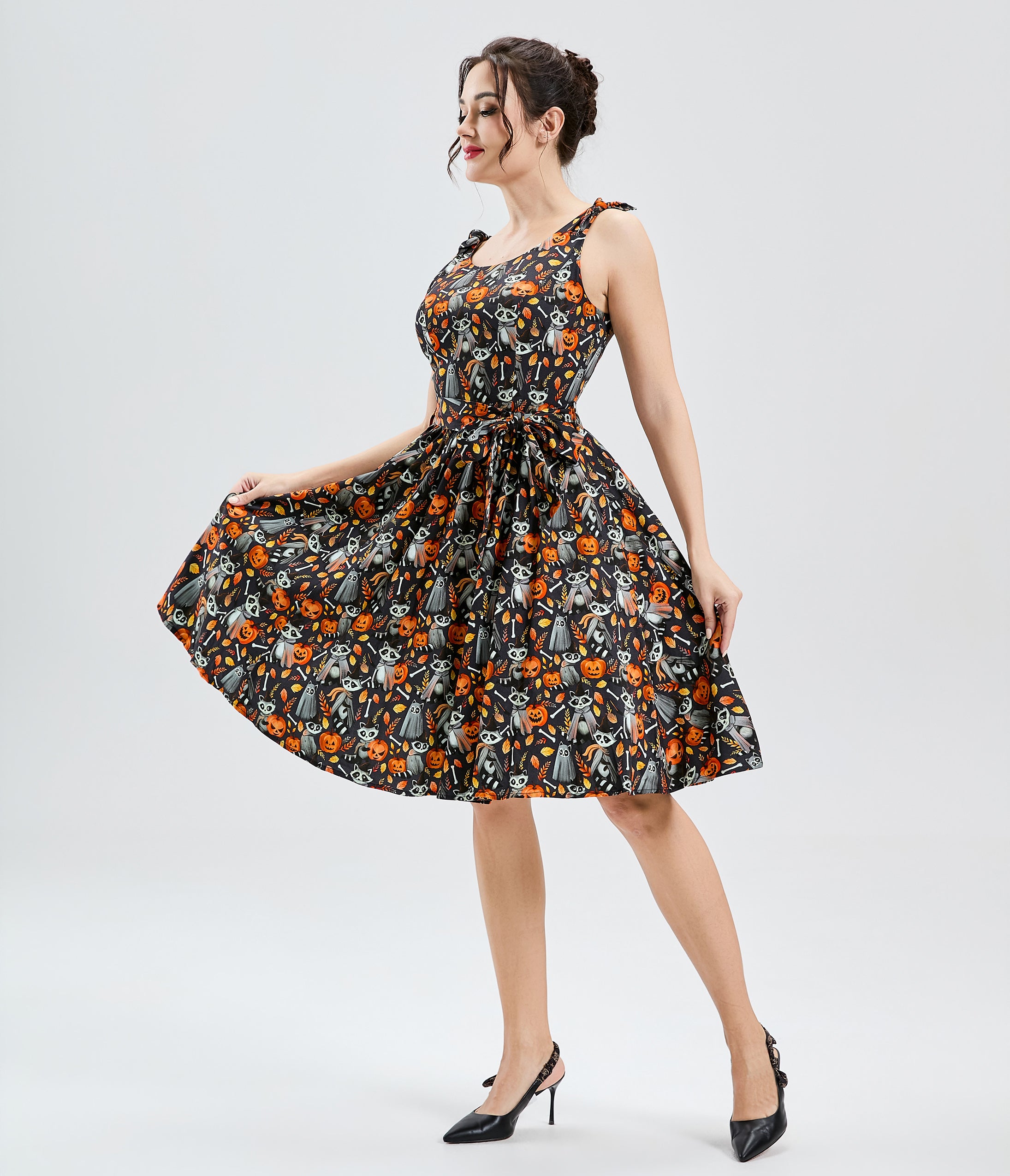 Black The Raccoon Coven Bri Swing Dress