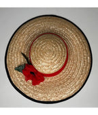 Kathy Jeanne Straw Poppy Boater Sun Hat