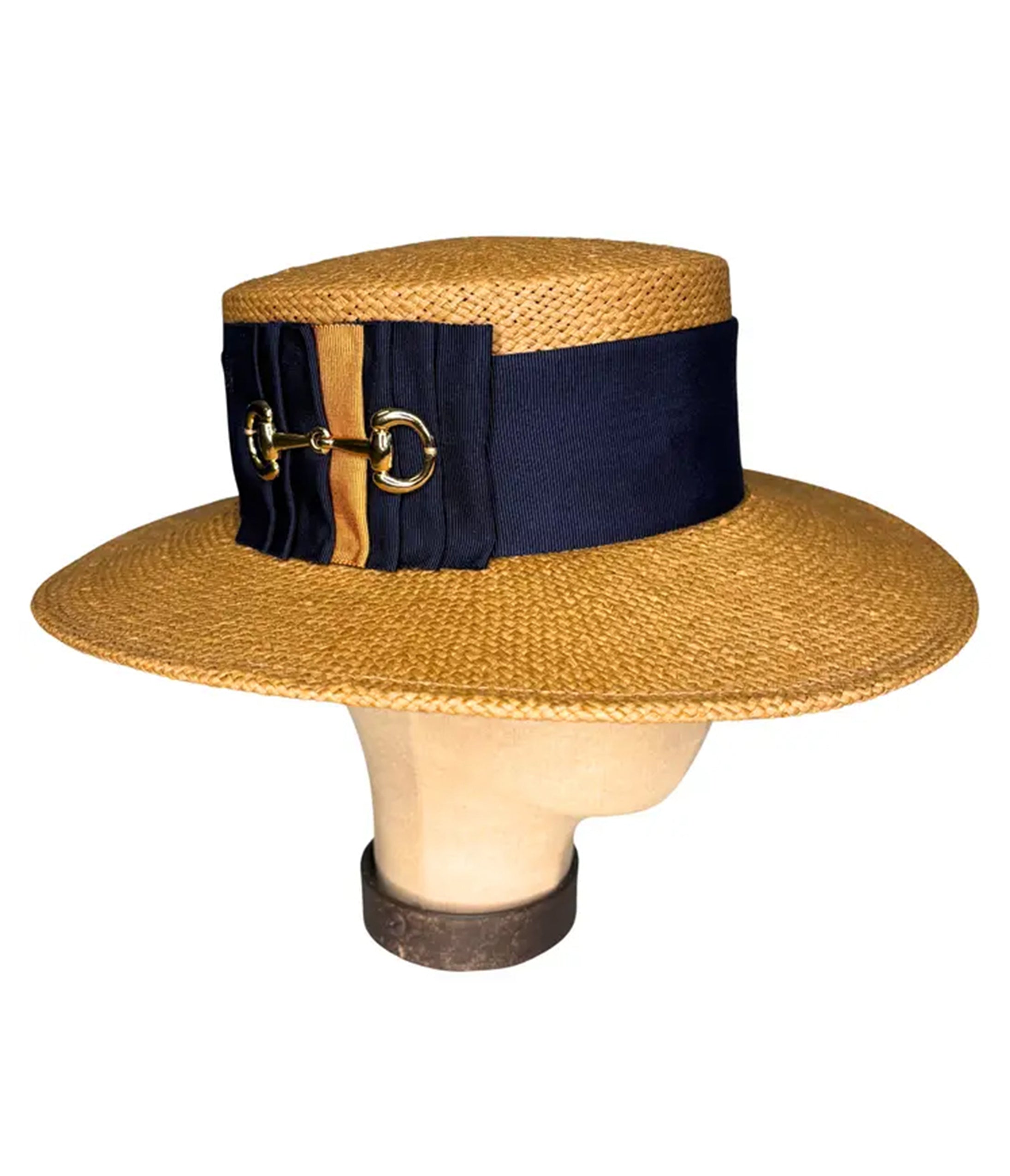 Kathy Jeanne Straw Horse Bit Boater Hat