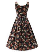 Black Strawberry & Polka Dot Print Ophelia Swing Dress