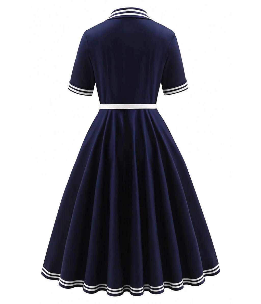 Dolly & Dotty Navy Nautical Mollie Shirt Dress