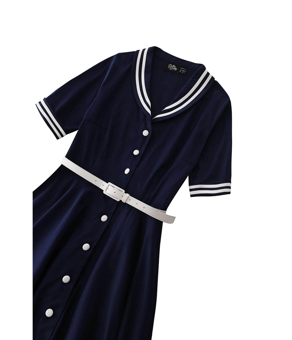 Dolly & Dotty Navy Nautical Mollie Shirt Dress