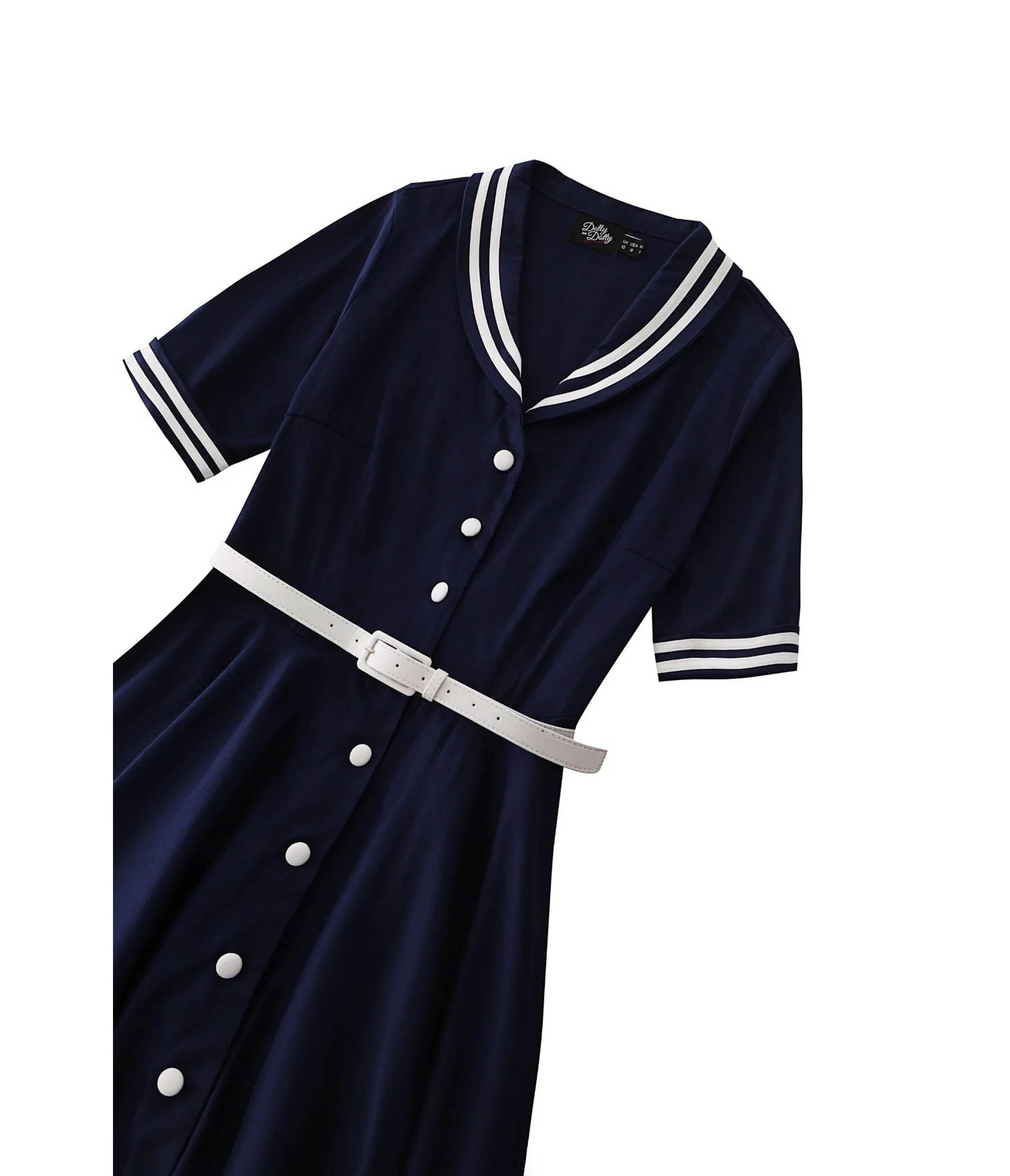 Dolly & Dotty Navy Nautical Mollie Shirt Dress