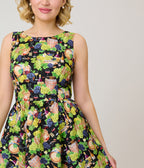 Retrolicious Winery Print Swing Dress