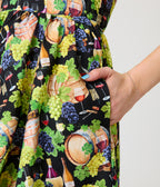 Retrolicious Winery Print Swing Dress